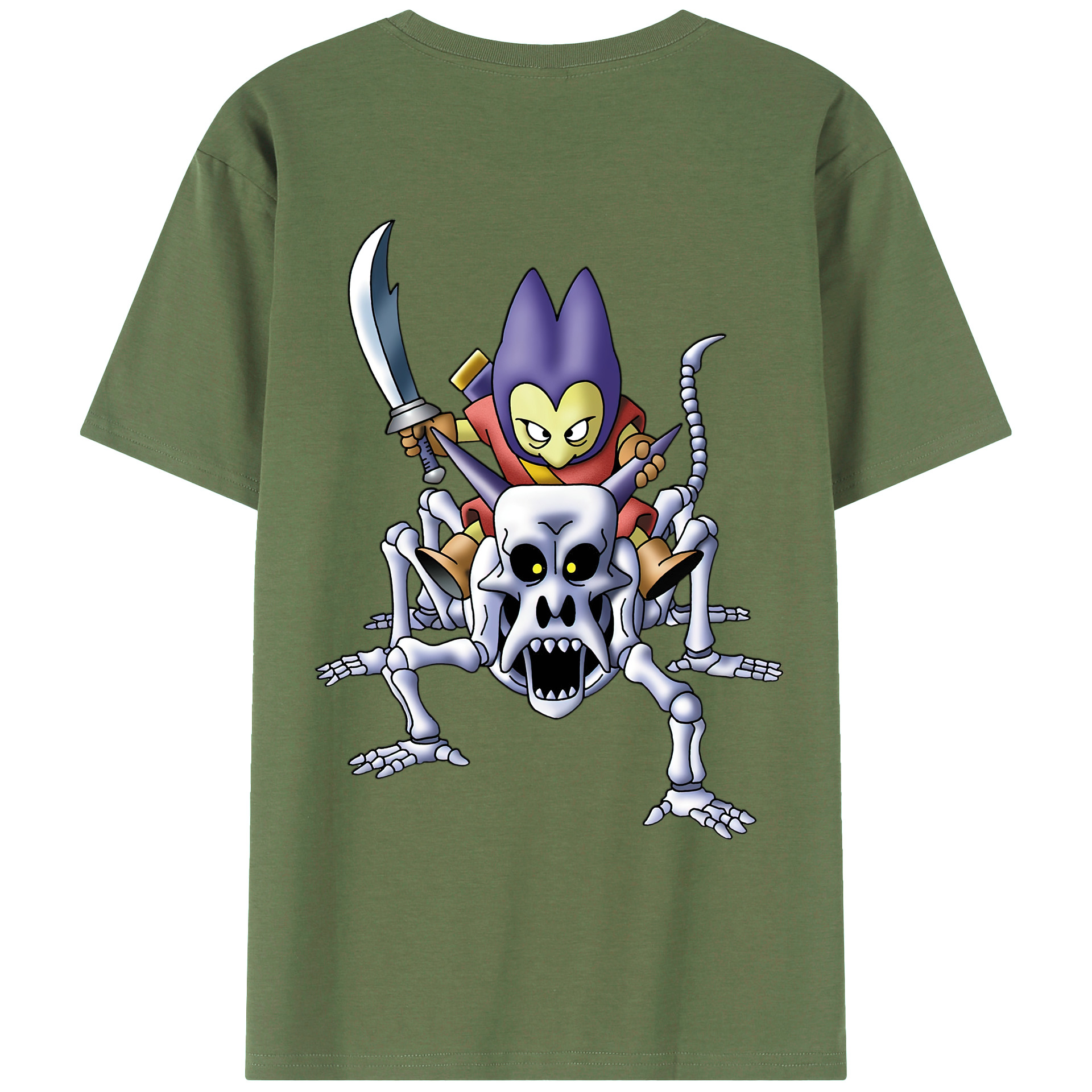 （画像用） ドラゴンクエスト Doragon Kuesuto Dragon Quest 綿100％ メンズ半袖Tシャツ（バックプリント） 通気性